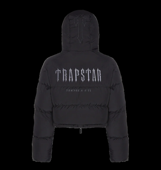 TRAPSTAR WOMEN'S DECODED 2.0 HOODED PUFFER-BLACK