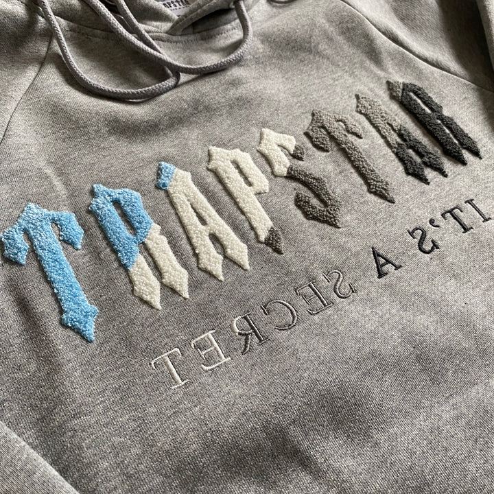 TRAPSTAR CHENILLE DECODED HOODED TRACKSUIT -GREY ICE FLAVOURS EDITION