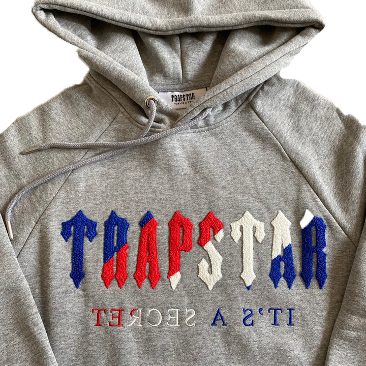 TRAPSTAR CHENILLE DECODED HOODED TRACKSUIT - GREY REVOLUTION EDITION