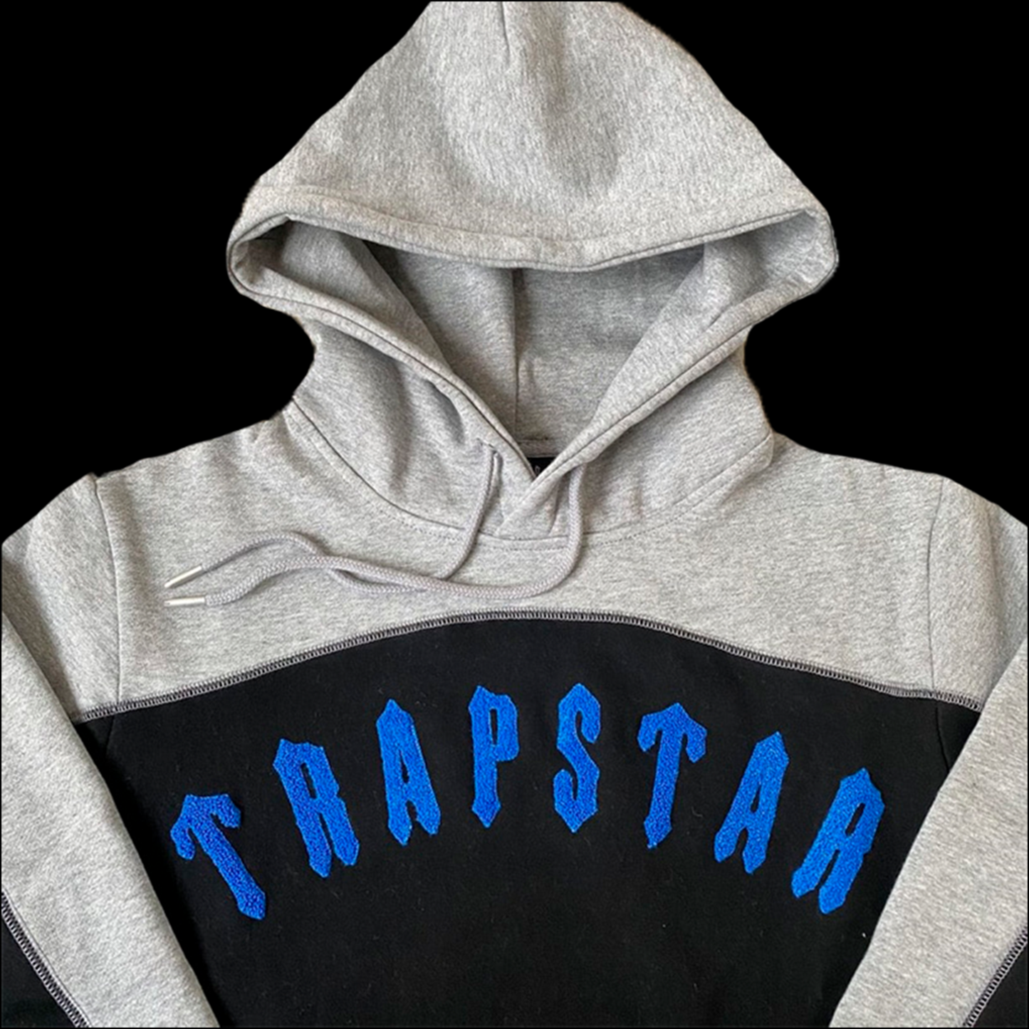 TRAPSTAR ARCH PANEL CHENILLE  DECODED TRACKSUIT-GREY/BLACK/BLUE