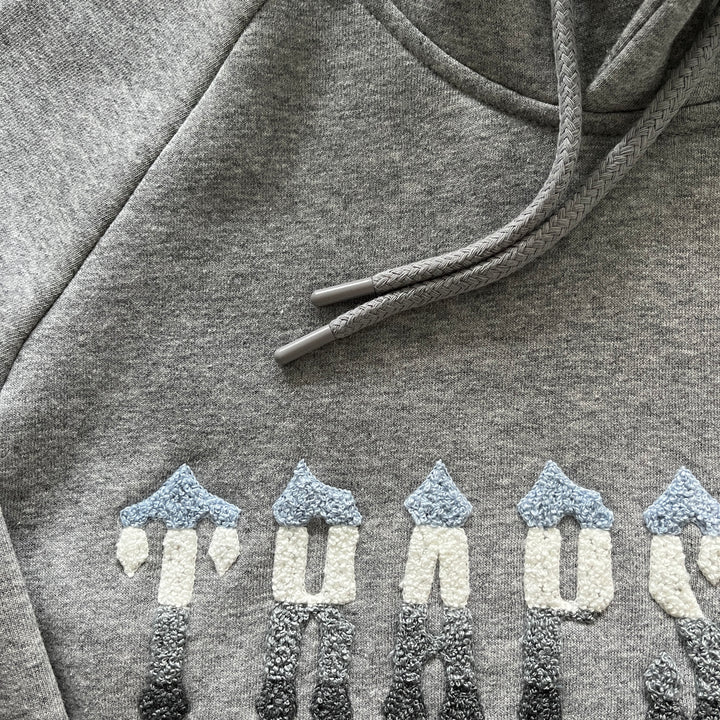 TRAPSTAR CHENILLE DECODED 2.0 HOODED TRACKSUIT-GREY/ICE BLUE