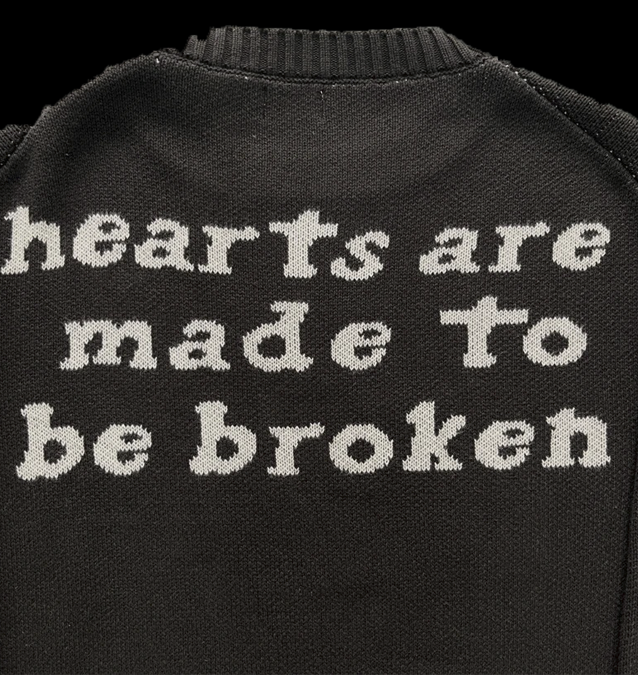 BROKEN PLANET KNIT SWEATER - HEARTS ARE MADE TO BE BROKEN