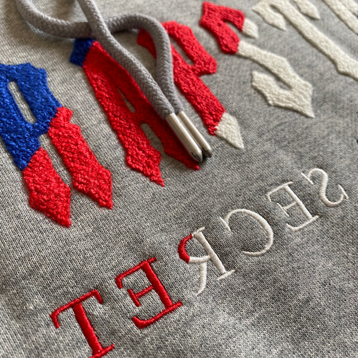 TRAPSTAR CHENILLE DECODED HOODED TRACKSUIT - GREY REVOLUTION EDITION