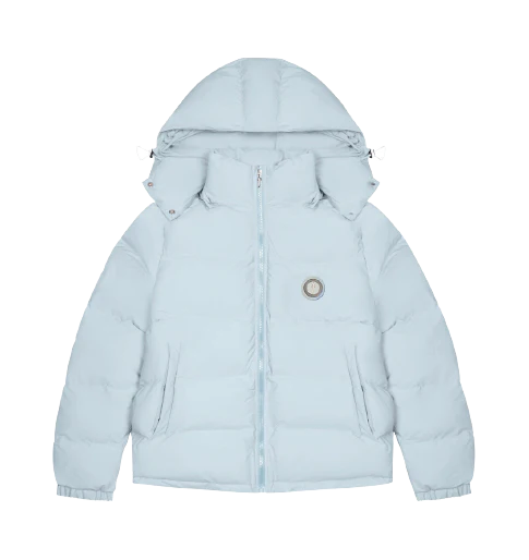 TRAPSTAR IRONGATE DETACHABLE HOODED PUFFER JACKET - SKYBLUE