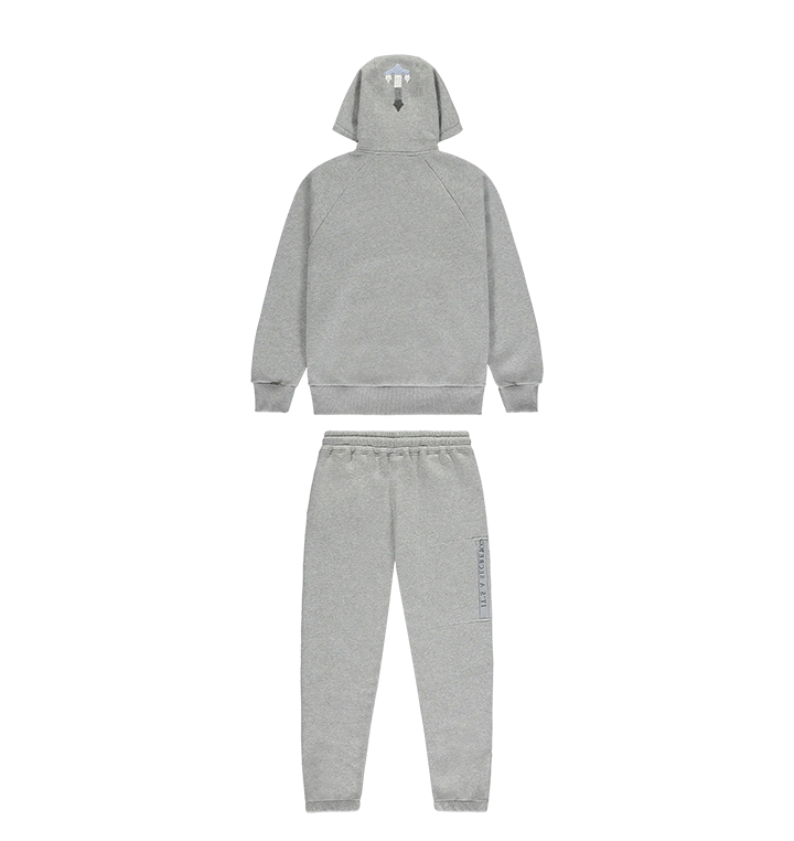 TRAPSTAR CHENILLE DECODED 2.0 HOODED TRACKSUIT-GREY/ICE BLUE