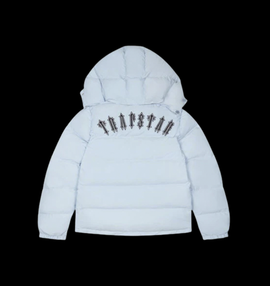 TRAPSTAR IRONGATE DETACHABLE HOODED PUFFER JACKET - SKYBLUE
