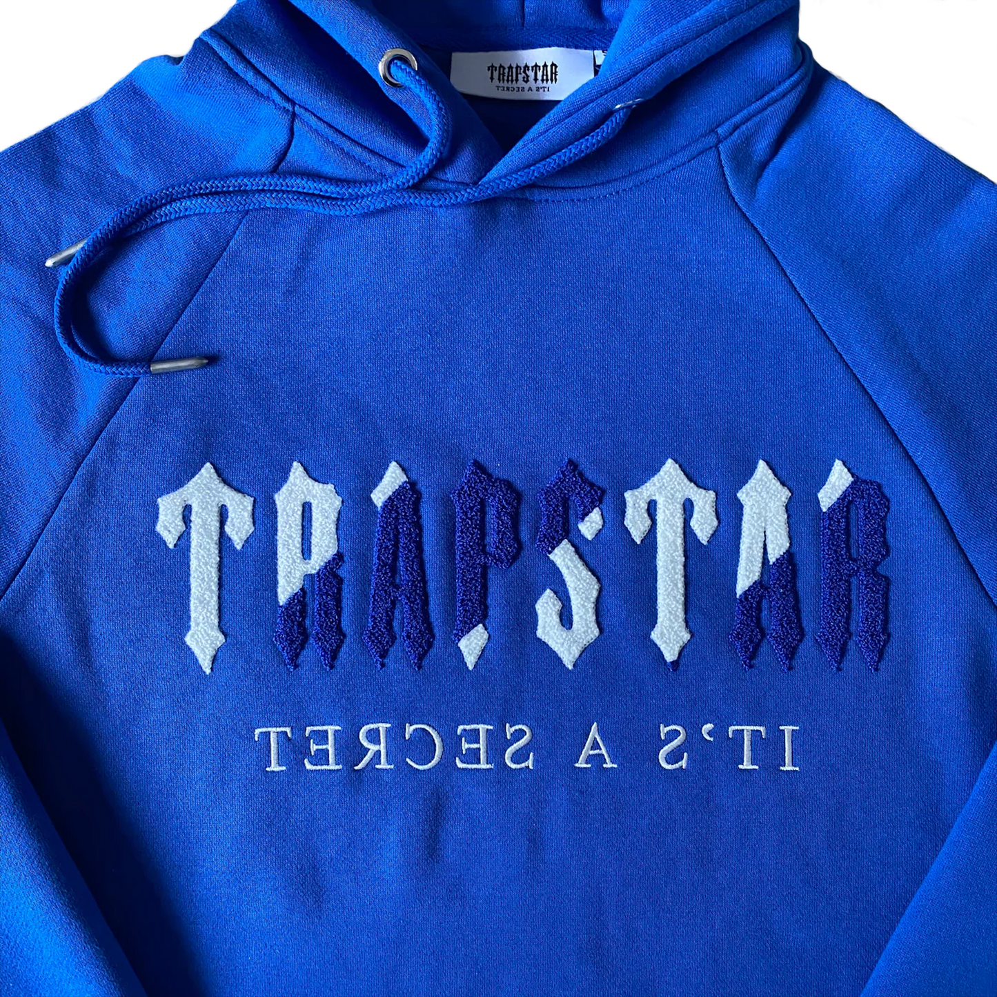 TRAPSTAR CHENILLE DECODED HOODED TRACKSUIT- DAZZLING BLUE/WHITE