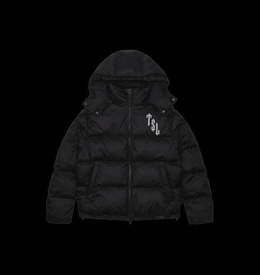 TRAPSTAR SHOOTERS HOODED PUFFER JACKET - BLACK REFLECTIVE